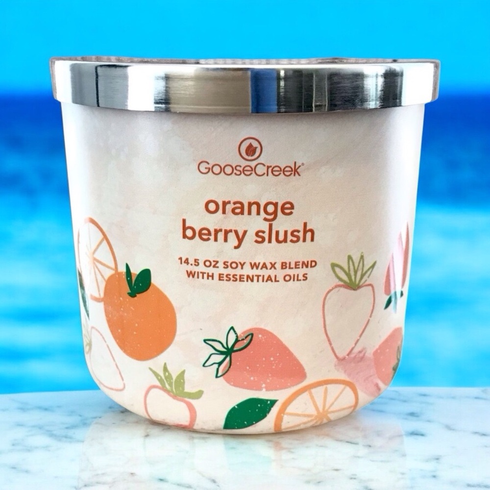 🆕40+ Hrs Orange Berry Slush 3 Wick Candle